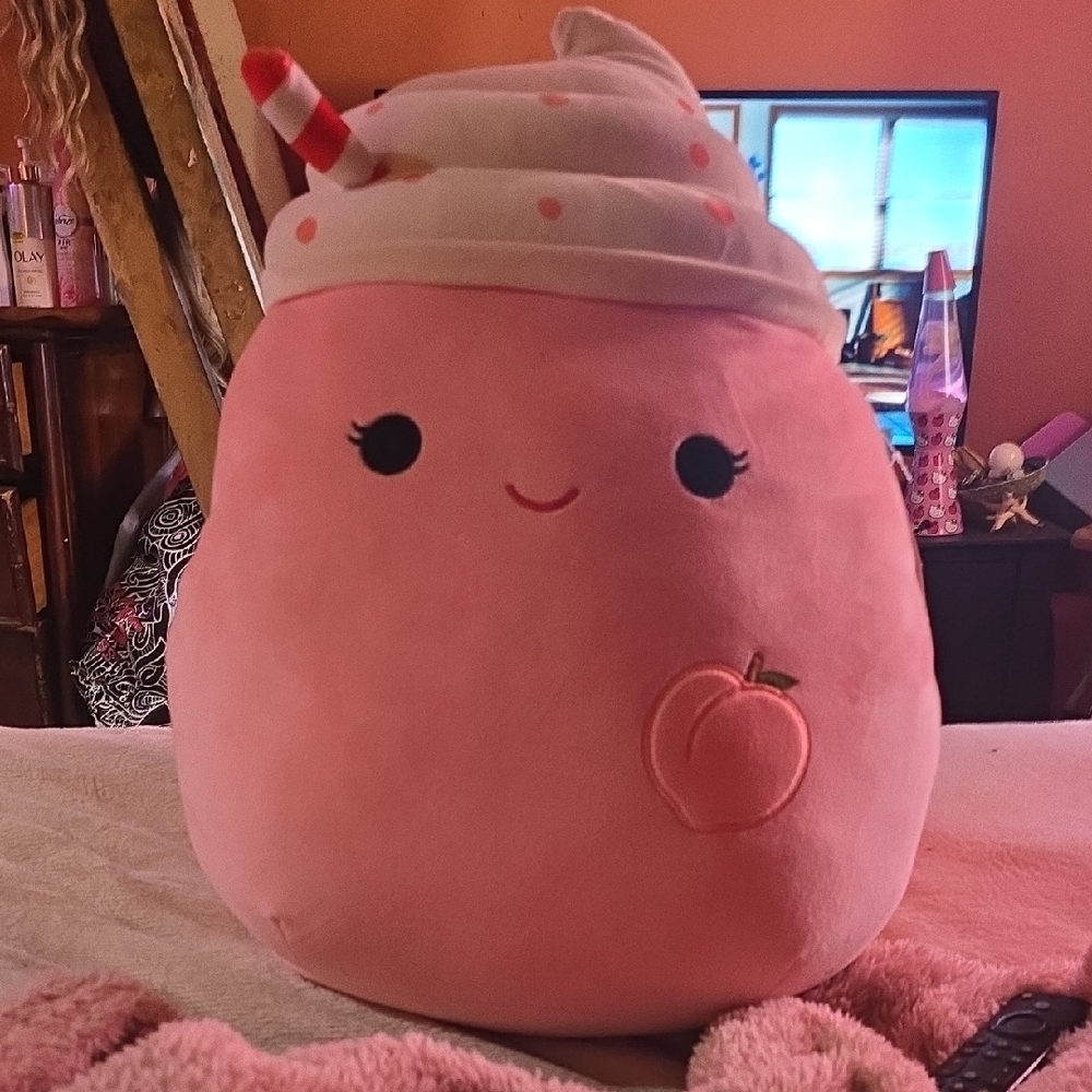 Squishmallows Pink Plush with Peach Design